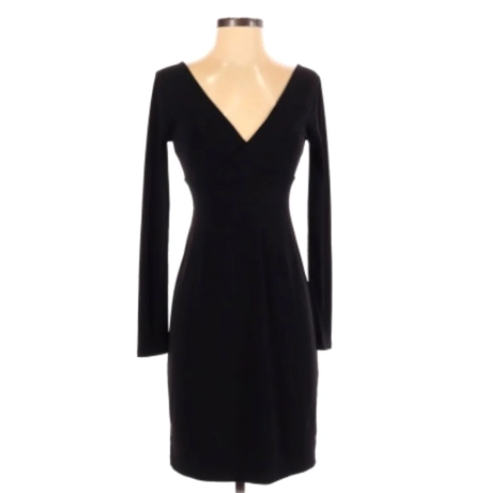 Moda International Black Double V-Neck Dress Size XS - Picture 1 of 7